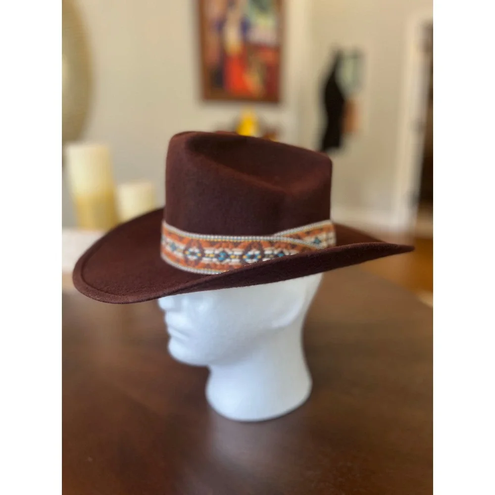 Sears Wool Hat Woman's 6 3/4 Brown Excellent Outback Southwestern Fedora